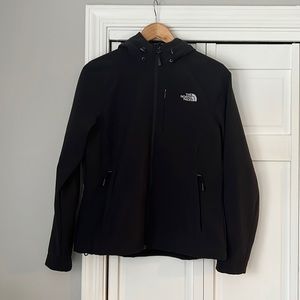 North Face Hooded Black Soft Shell Jacket